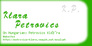 klara petrovics business card